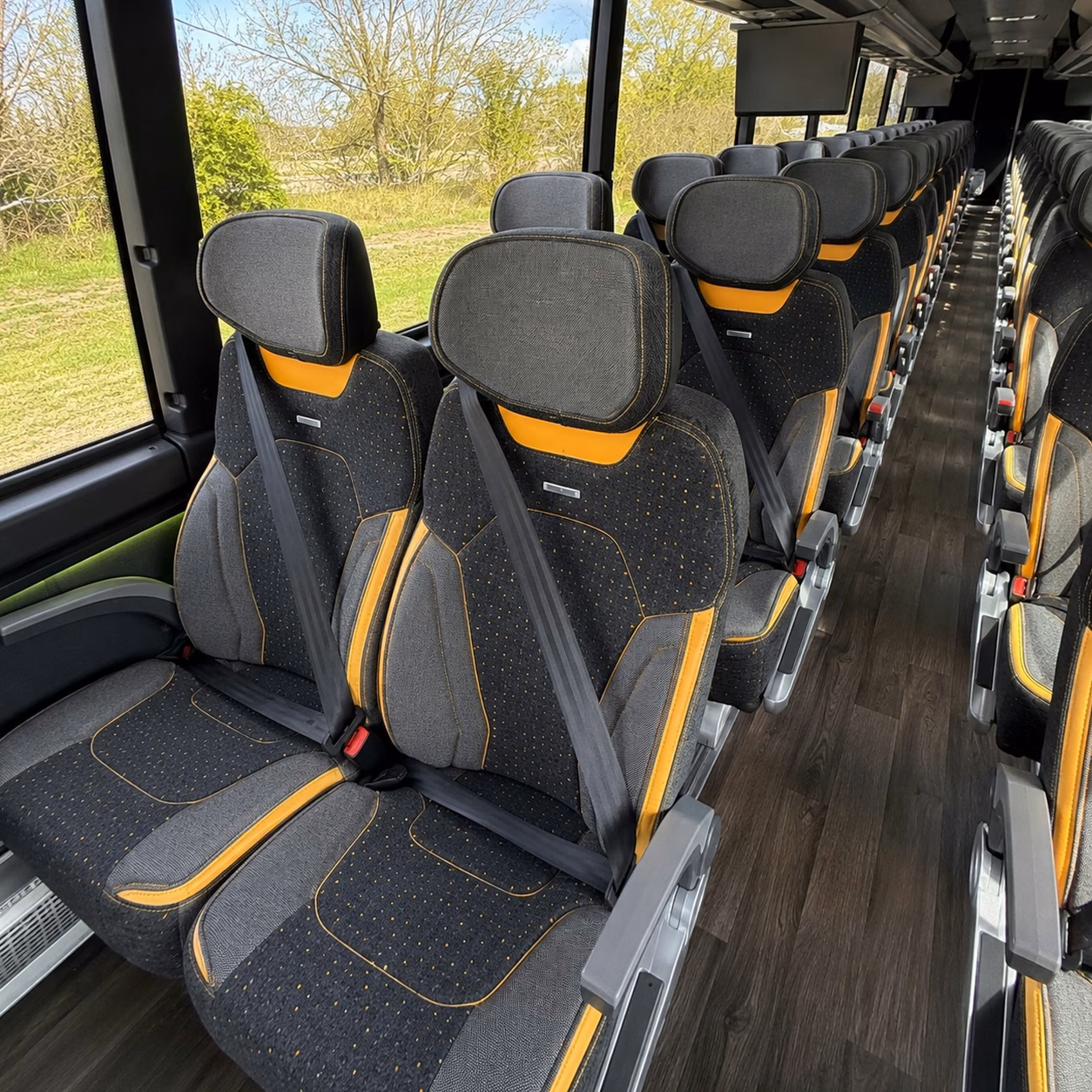 56 passenger charter bus interior